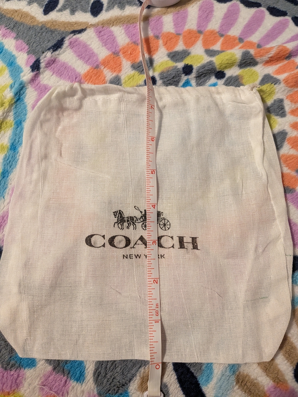 COACH White Logo Drawstring Dust Pouch - Picture 6 of 6